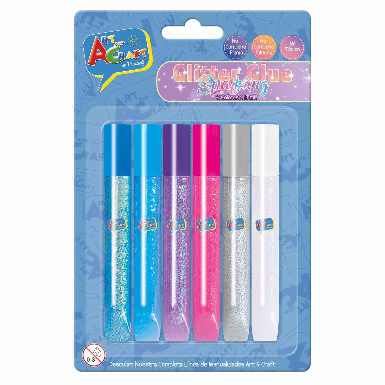 Glitter Glue Fantasía 6 Col 13 Ml | Art & Craft